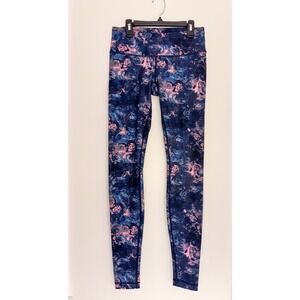 Lululemon Athletica Wunder Under High Rise Leggings Blue Pink Floral Print Sz 6